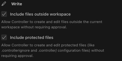 Write operations setting with delay slider